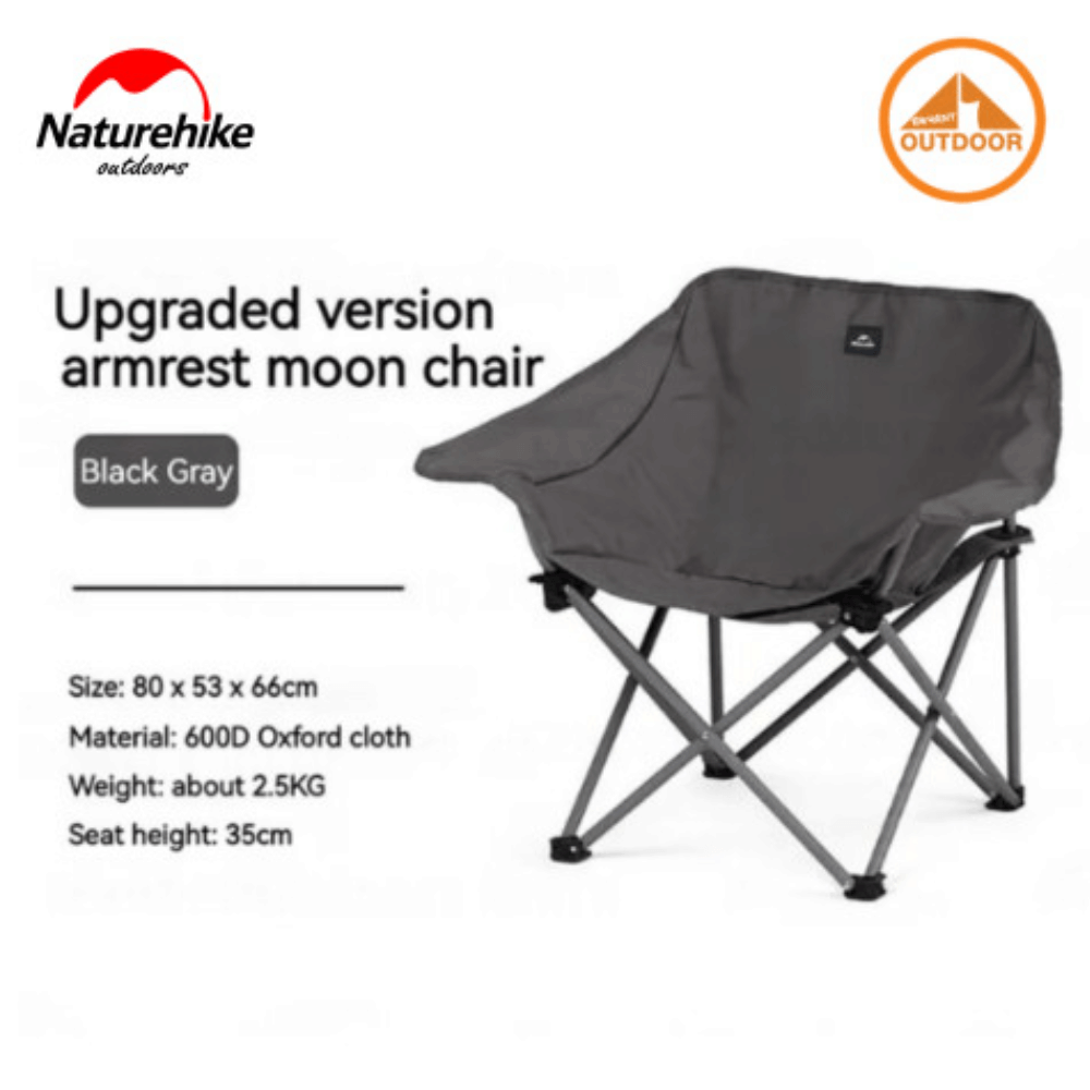 เก้าอี้พับแคมป์ปิ้ง Naturehike รุ่น X-shaped สีเทาดำ